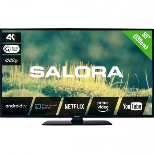 Salora 2204 series 55EA2204 TV 139.7 cm (55") 4K Ultra HD Smart TV Wi-Fi Black, Black