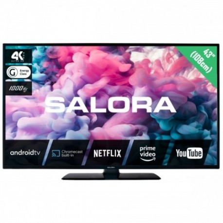 Salora 330 series 43UA330 TV 109.2 cm (43") 4K Ultra HD Smart TV Wi-Fi Black, Black