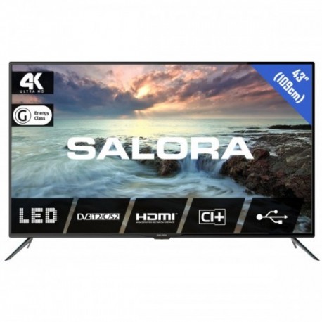 Salora 2800 series 43UHL2800 TV 109.2 cm (43") 4K Ultra HD Black, Black
