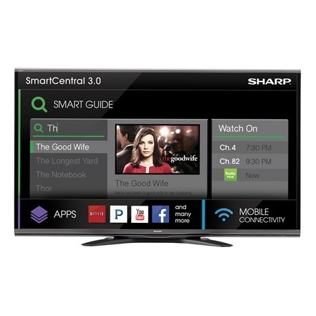Sharp LC-60SQ15U TV 152.4 cm (60") Full HD 3D Smart TV Wi-Fi Black