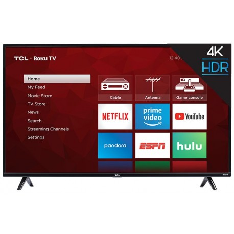 TCL 55S425 TV 138.7 cm (54.6") 4K Ultra HD Smart TV Wi-Fi Black, Black