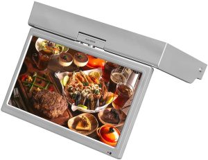KUVASION 15.6 Inches Flip Down Smart Kitchen TV